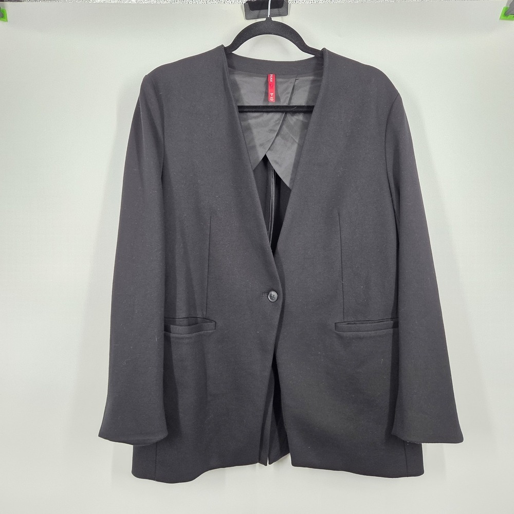 SPANX Perfect Collarless Blazer Jacket Classic Black size L Work Career Comfort